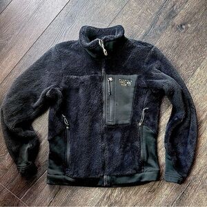 Mountain Hardwear women’s black small soft shell fleece Teddy jacket full zip